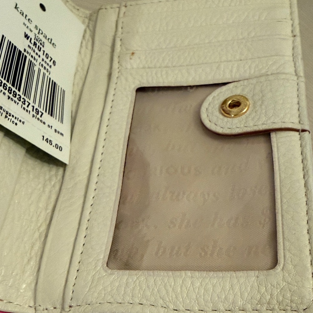 Kate Spade New York Bright Neon Pink Compact Saffiano Jules Wallet Zipper NWT - Picture 4 of 13